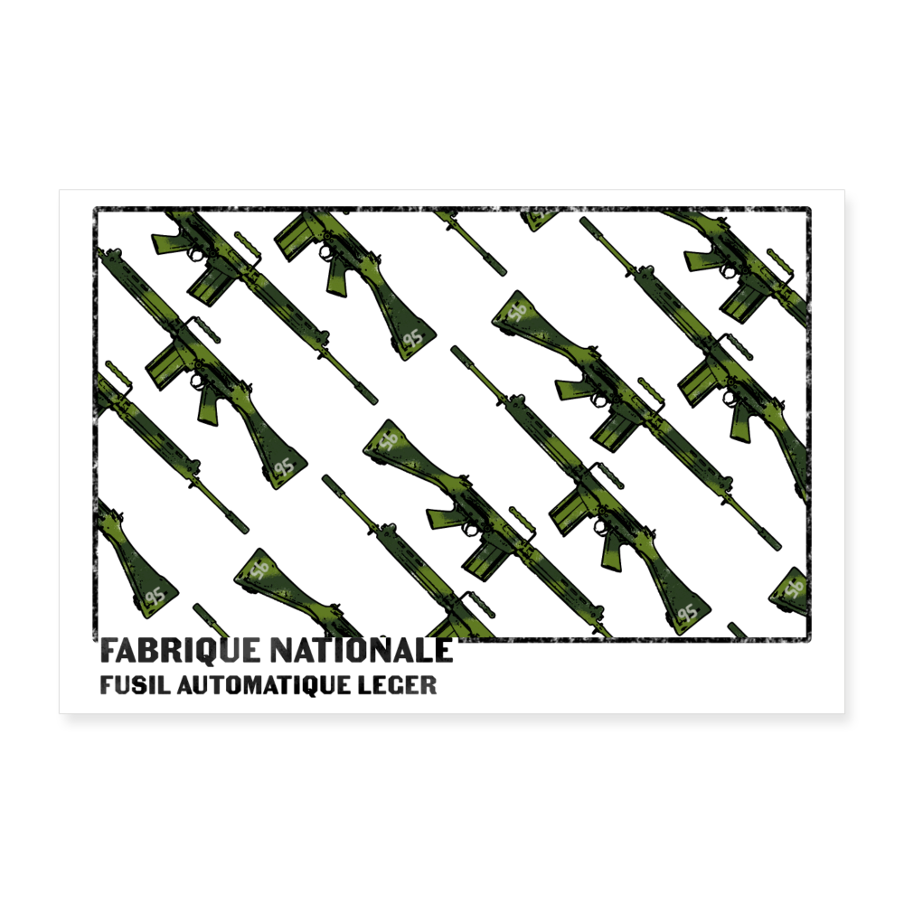 FN FAL 8x12 Poster - white