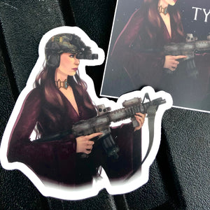 Red Woman Sticker Set